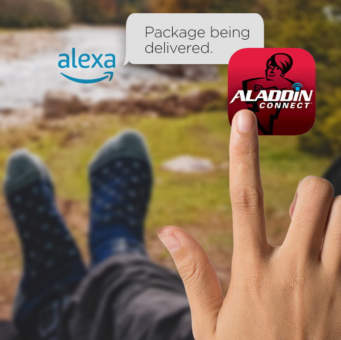 Person tapping the Genie app